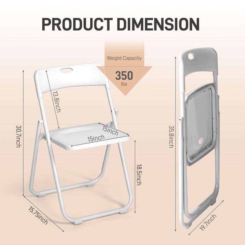 Outvita 10-Piece Foldable Chairs - 300LBS, 6 Colors, Lightweight Plastic + Reinforced Metal Frame | Easy to Fold for Indoor/Outdoor Parties, Weddings, Patios