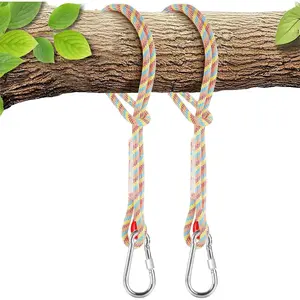 Tree Swing Ropes (Set of 2), 3FT/5FT/10FT/15FT/20FT, Tree Swing Straps Hanging Kit Holds 4400 lbs, Heavy Duty Carabiners for All Swing Hammock Playground Set Accessories (3 FT)