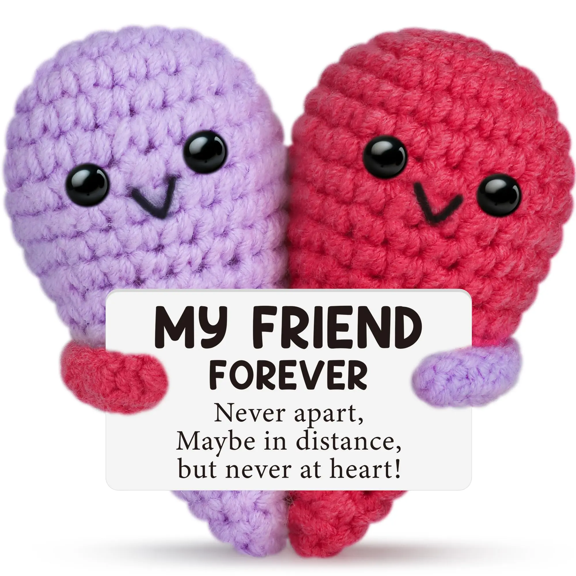 Cute Handmade Crochet Heart Emotional Support Plush Doll, Soft Cotton Yarn Stress Relief Decor, Friendship & Holiday Gifts for Women Men, Easter, Mother’s Day, Graduation, Teacher Appreciation Presents