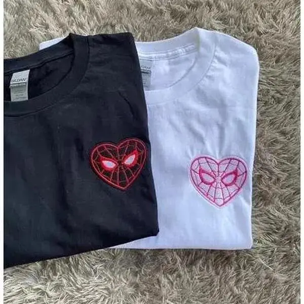 Unisex Slim-Fitting Graphic Print Couple T-Shirt (V1) - 24H Fast Shipping, Lightweight, Machine Washable, All Seasons Men's Casual Streetwear For Daily Photo Shoot Outfits