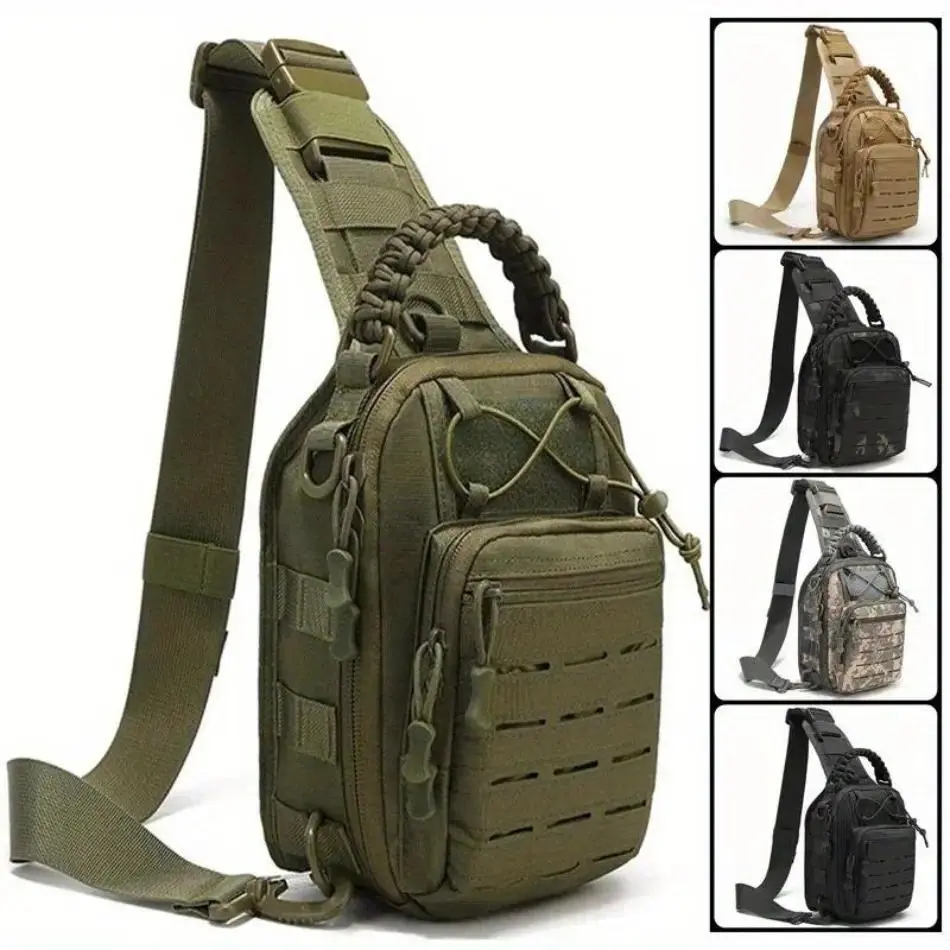 2026 New Unisex 1000D Waterproof Plain Tactical EDC Crossbody Fanny Pack with MOLLE System, Adjustable Strap Tactical Sports Bag for Outdoor Hiking, Daily Use, Tactical Sports Bags