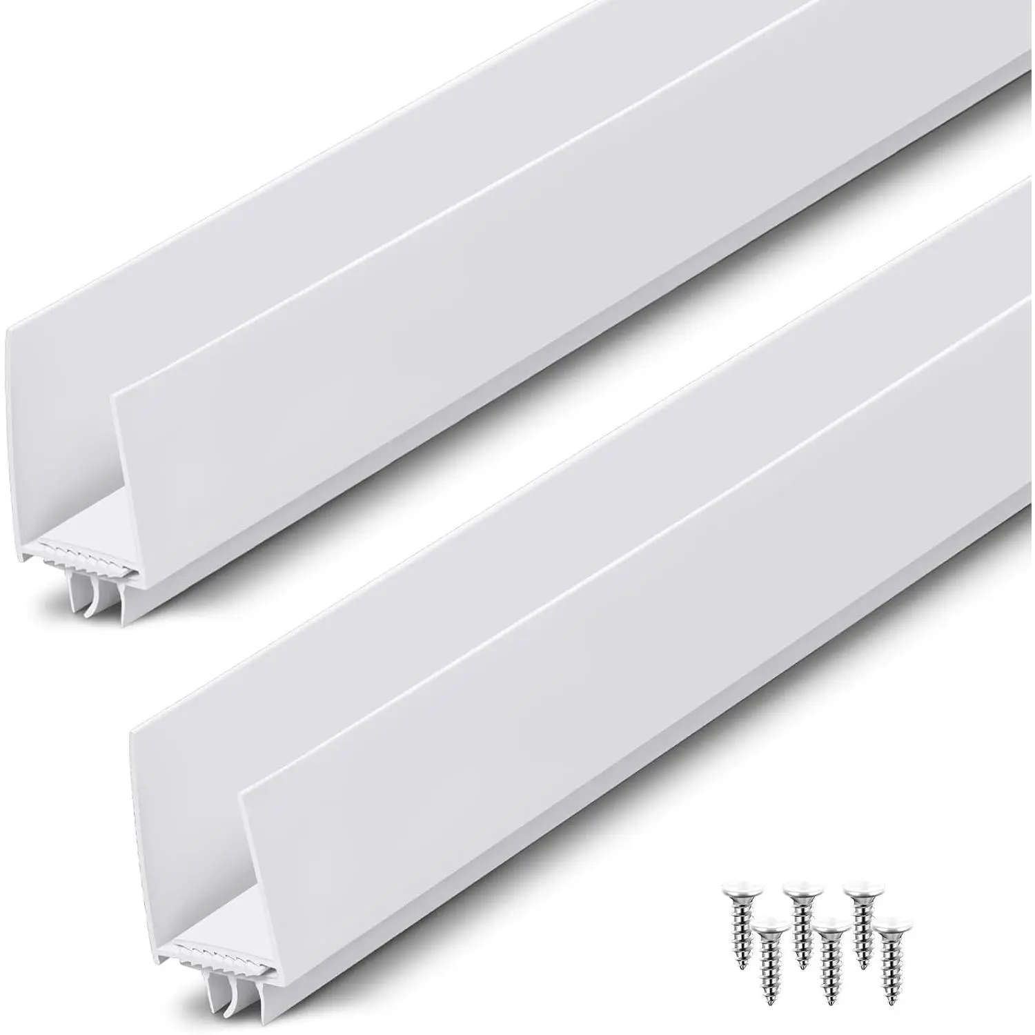 Pickmesh 2 Pcs 36 Inch Door Storm Bottom Sweep for Seal,White | 1 to 1-2/5 Inch Adjustable,Draft Stopper Replacement for Doors with Screws, Blocks Dust Insects, Weatherproof Threshold Strip