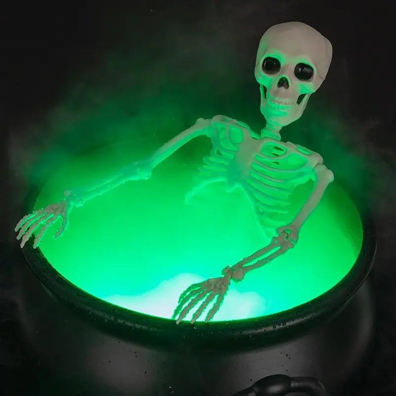 1PC Indoor Witch Cauldron with Humidifier And Skeleton - LED Mist Effect, Spooky Witch Brewing Diffuser, Perfect for Halloween Parties And Home Decor