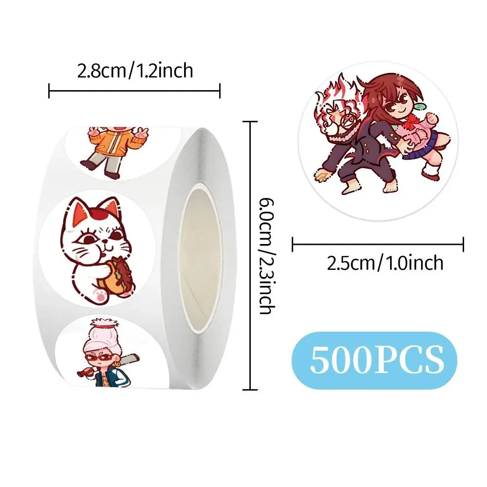500pcs Anime Cute DANDADAN Stickers Roll Children DIY Cartoon Sealing Decals Notebook Guitar Bike Decoration Sticker Reward Gift