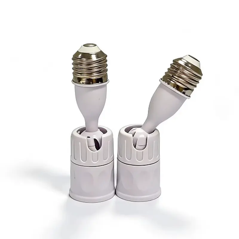 3PCS /5 PCS Adjustable 360  Rotation E27 Socket Extender, E26/E27 Universal Bendable Light Bulb Holder Adapter for LED and Incandescent Lamps