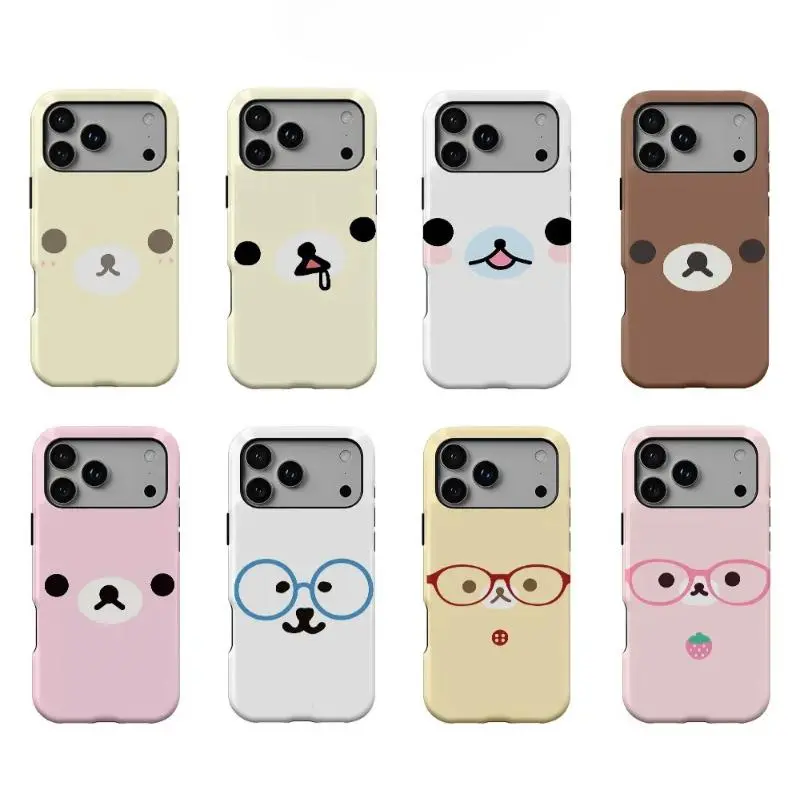 Y2K Cartoon Cute R-Rilakkuma Phone Case iPhone 17 Promax 17Air 16 Plus 15 14 13 12 11 Pro & Samsung Galaxy S26 S25 Ultra S24 S23 S22 S21 Plus - Transparent TPU Shockproof Protective Cover Gift For Birthday Halloween Christmas