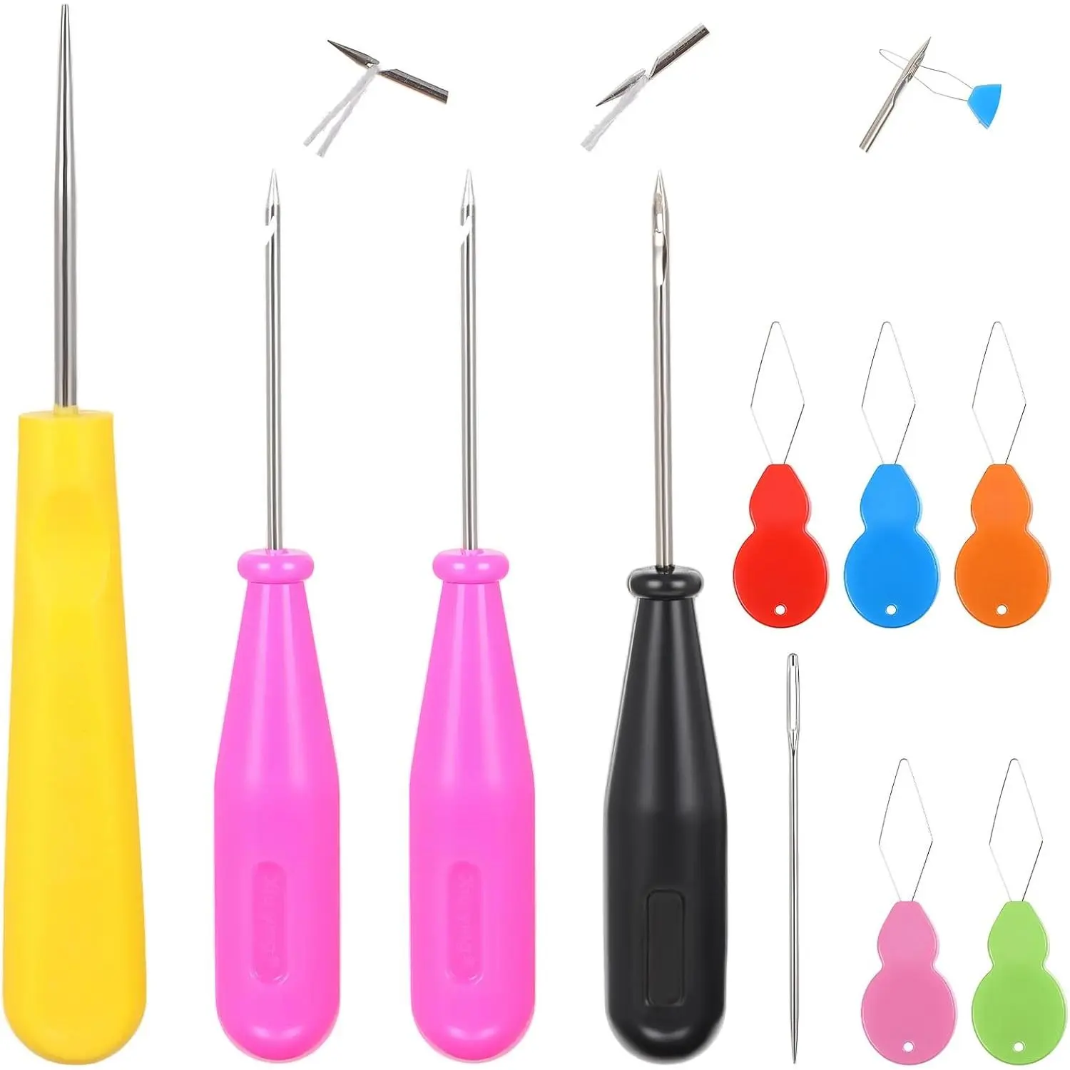 10-Count Candle Making Kit - Plastic & Iron Mold Punch with Hook, Large Eye Thick Wicking, Resistant Default Threader for DIY Candle Crafting