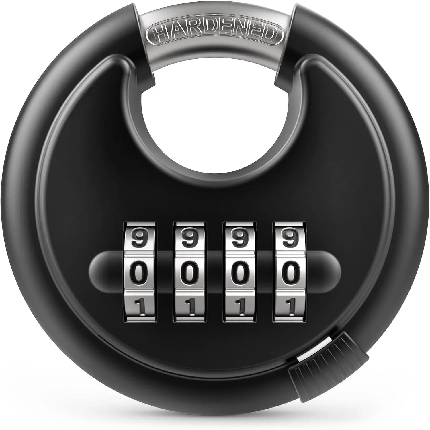Combination Lock, 4 Digit Padlock with Hardened Steel Shackle, Keyless Heavy Duty Combo Lock for Outdoor Sheds Fence, Gate Hasps, Storage Unit, School Gym Locker (1 Pack, ‎Black)