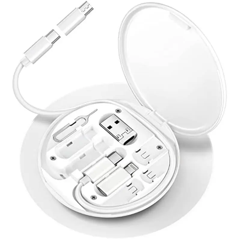 Multifunctional Data  Storage Box Adaptor for USB-C and -USB Devices  Data Transfer  (White)