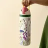 Vintage Floral Vacuum Insulated Stainless Steel Water Bottle, Insulated Water Bottles, Drinkware Vacuum Flask, 24oz / 32oz / 40oz, Dual-Layer Straw Design Leakproof Tumbler, Reusable Thermos for Sports, School, Travel, Gym, Perfect Gift