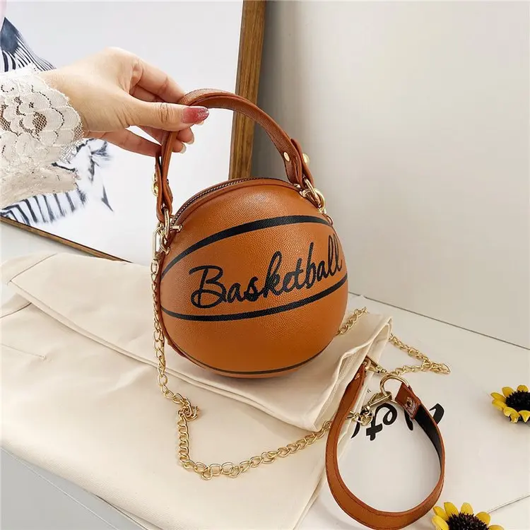 Women's Retro Small 3D Basketball-Shaped Crossbody Handbag with Crossbody Strap - Lightweight Personalized Female Purse, Chic Casual Fashion Accessory for Campus Daily Commute, Lightweight Size