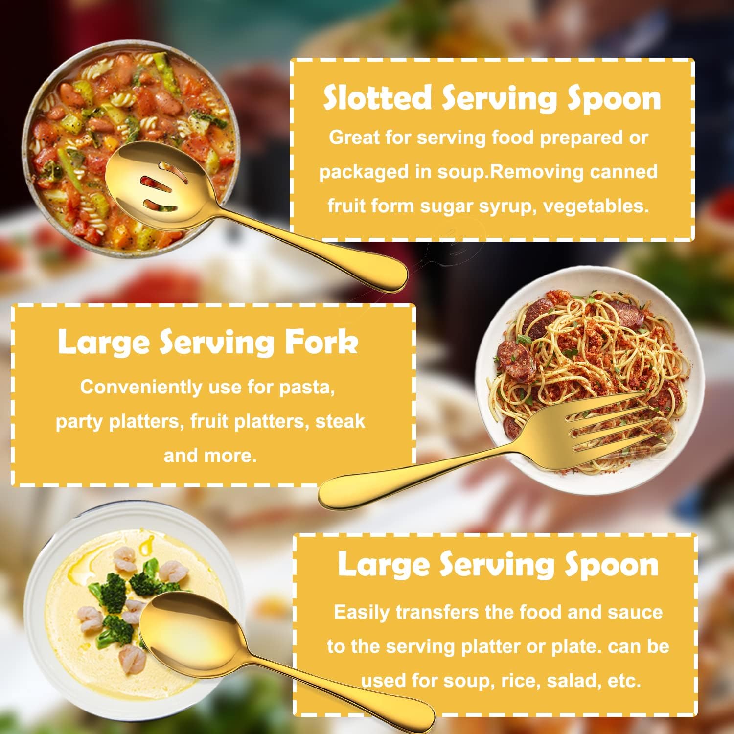 11 count Serving Utensils, Large Stainless Steel Spoons Forks Tongs, Pie Server, for Hostess Buffet Catering Banquet Party, 11 count Serving Utensils, Large Stainless Steel Spoons Forks Tongs, Pie Server, for Hostess Buffet Catering Banquet Party,