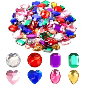 120 Pack 1 Inch Assorted Colorful Flat Back Heart Shaped Acrylic Rhinestones Gems for Crafting, Costume Making, Cosplay Decorations & Embellishments