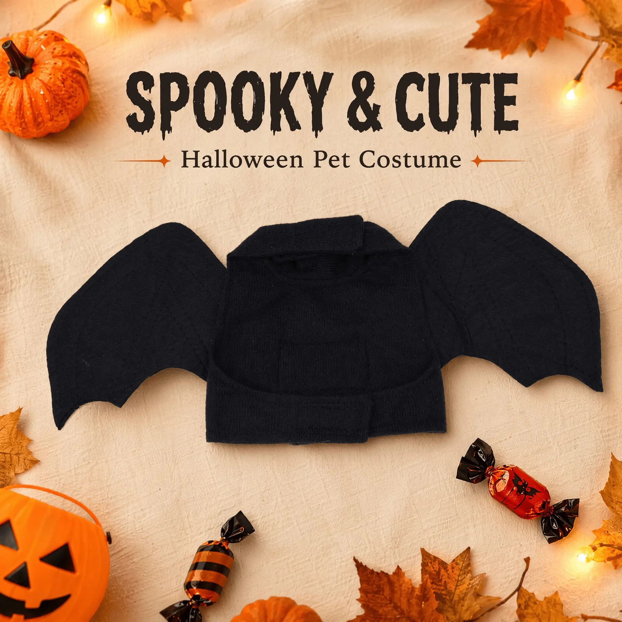 Bat Halloween Costume for Dogs and Cats, Perfect for Small Breeds, Puppies, Kitties, Fall Winter Seasonal Wear