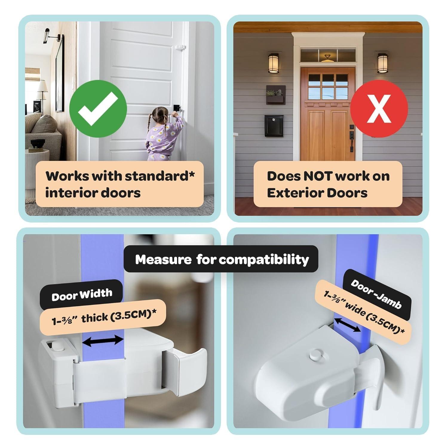 HugLock Safety Door Hook Child Safety Lock - Easy Install No Tools Needed - Keeps Kids Out of Reach - Ideal for Home Organiser