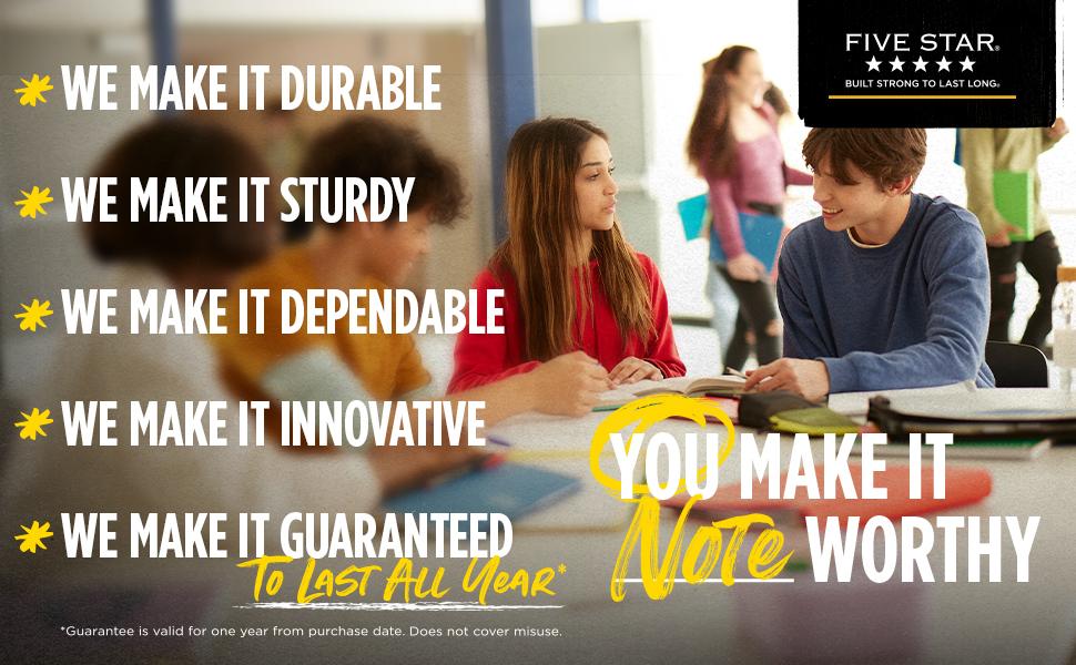 Five Star Interactive Notetaking Spiral Notebooks, 3, 1Subject, College Ruled Paper, 11" x 81/2", 100 Sheets, Customizable Cover, Black, Amethyst Purple, Harvest Yellow (820196ECM) Five Star Interactive Notetaking Spiral Notebooks, 3, 1Subject, College Ruled Paper, 11" x 81/2", 100 Sheets, Customizable Cover, Black, Amethyst Purple, Harvest Yellow (820196ECM)