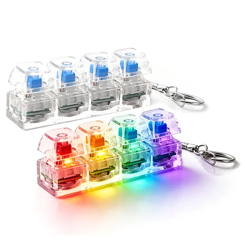 1/2pcs Four-Button Fingertip Stress-Relief Keychain, Effectively Relieves Anxiety, Easy To Press, Backpack Keychain Accessory, Perfect Gift