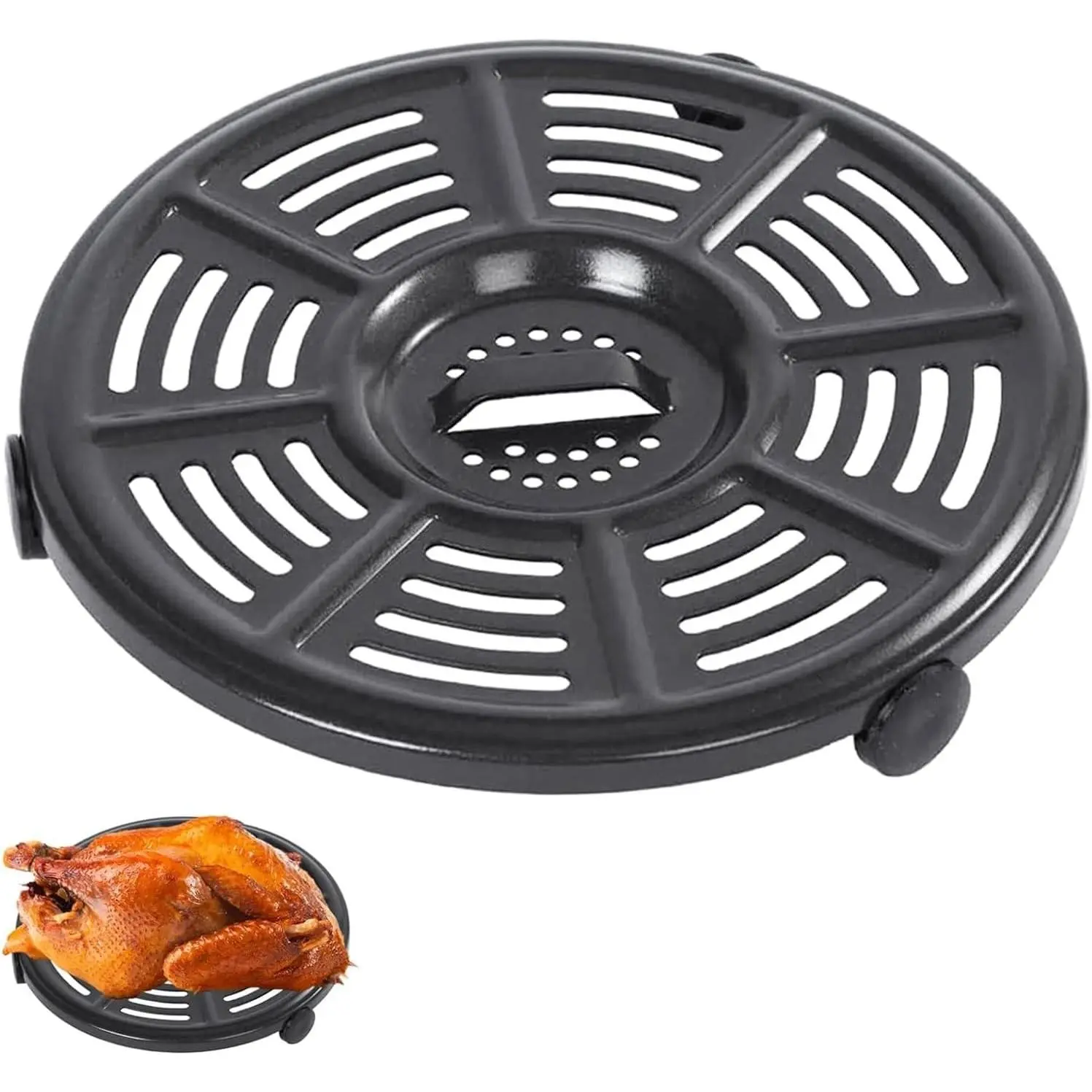 Air fryer Accessories for Ninja Air Fryer 4 QT AF101 5.5 Quart AF161 Max XL AF150 XL, 8.2'' Round Food Grade Air Fryer Grill Pan Plate Crisper Plate Replacement Parts Tray Rack,Dishwasher Safe