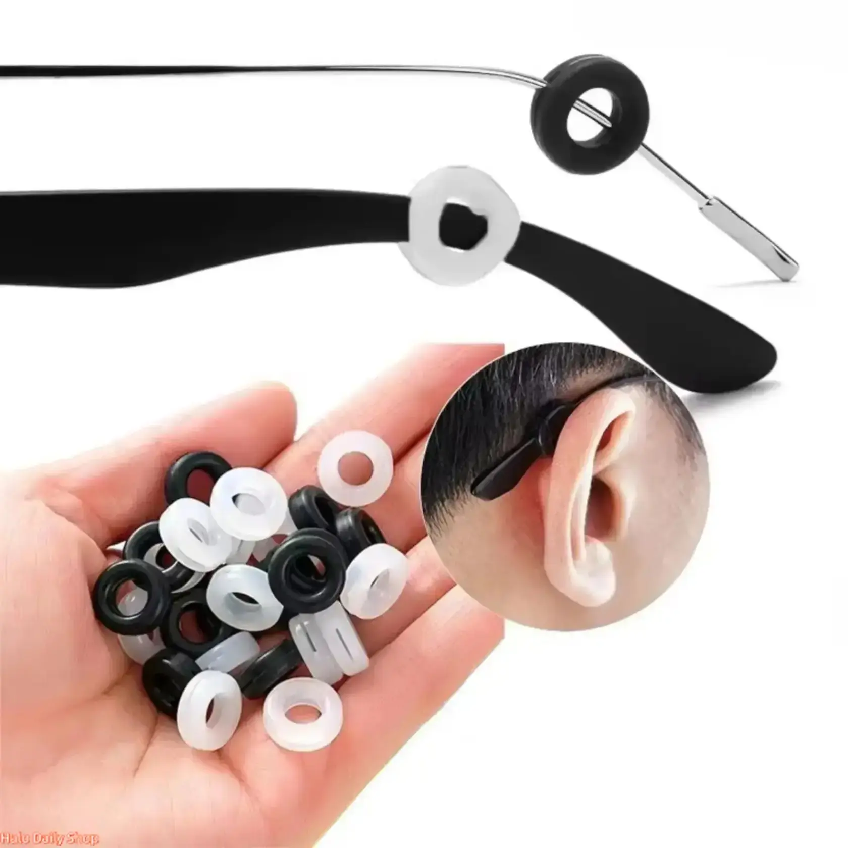 10 Pcs Unisex Anti-Slip Silicone Glasses Ear Grip Hooks, Soft Wear-Resistant Temple Retainers, Comfortable Eyewear Ear Fasteners, Practical Daily Use Eyewear Accessories #SummerWins