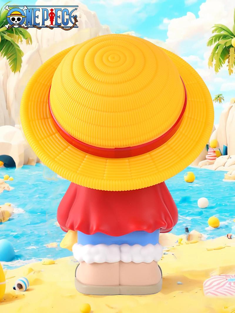 L-One Piece Officially License Luffy Figural Bank Piggy Bank Accessories Coin Bank PVC High Quality Anime Movie Peripheral Collectible Merch Home Bedroom Desktop Decoration One Piece Decor Birthday Gift for Fans