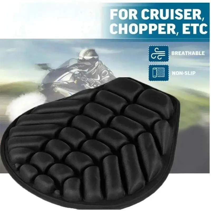 Motorcycle 3D Seat Cushion Black Foam Soft Comfortable Breathable EVA Seat Covers Mats Motorcycles Electric Bike Accessories