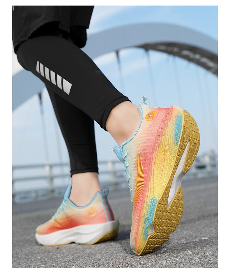 (New)Shoes For Men - Running Shoes For Men Of Large Size, Featuring A Blue And Pink Gradient Breathable Mesh, Shock-absorbing And Anti-slip Sole, And A Lace-up Closed Round Toe Design.These Are Casual Shoes Suitable For Running And Camping