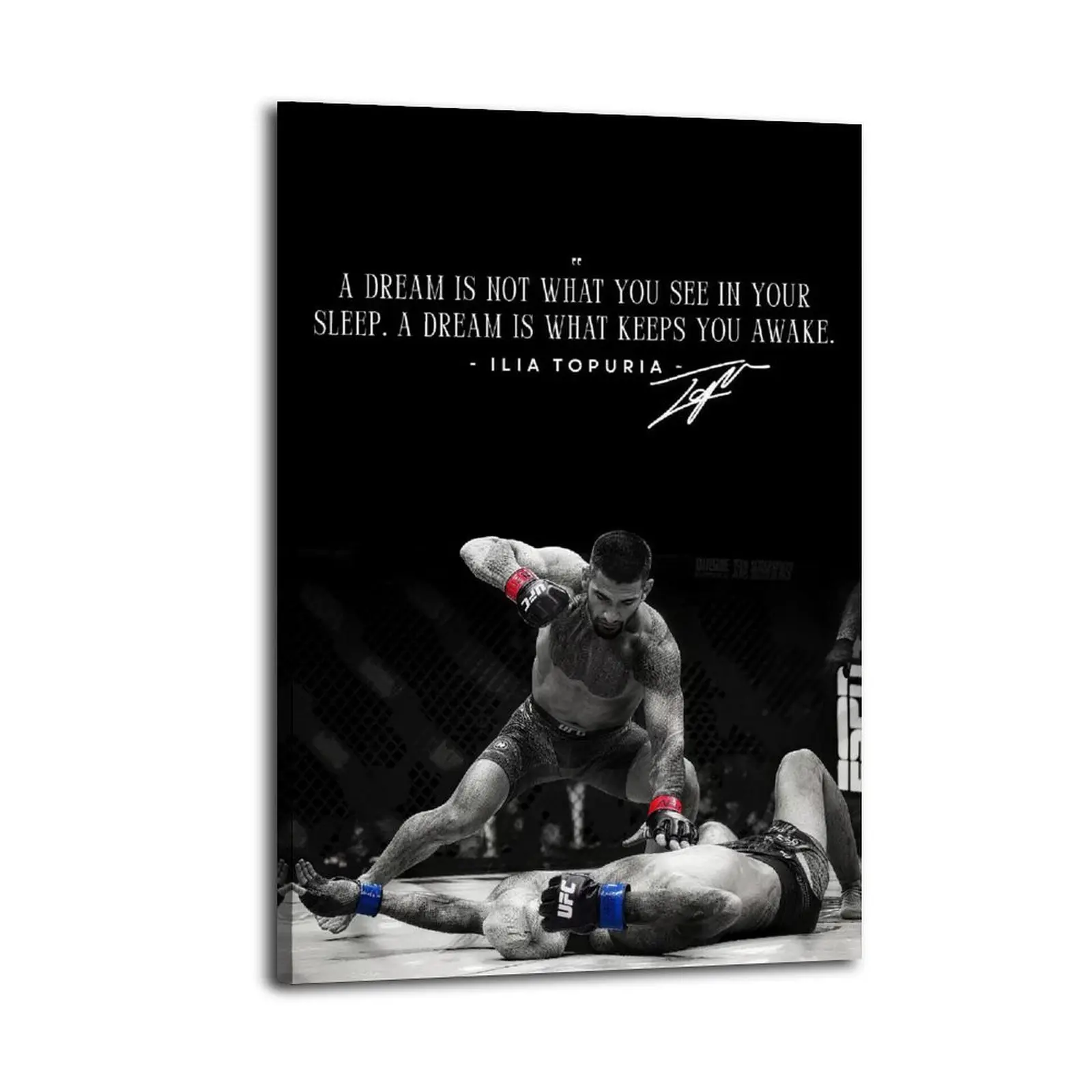 Ilia Topuria Motivational Quote Canvas Prints | Bedroom Art | Bathroom Art | Trendy Wall Art | Funky Wall Art