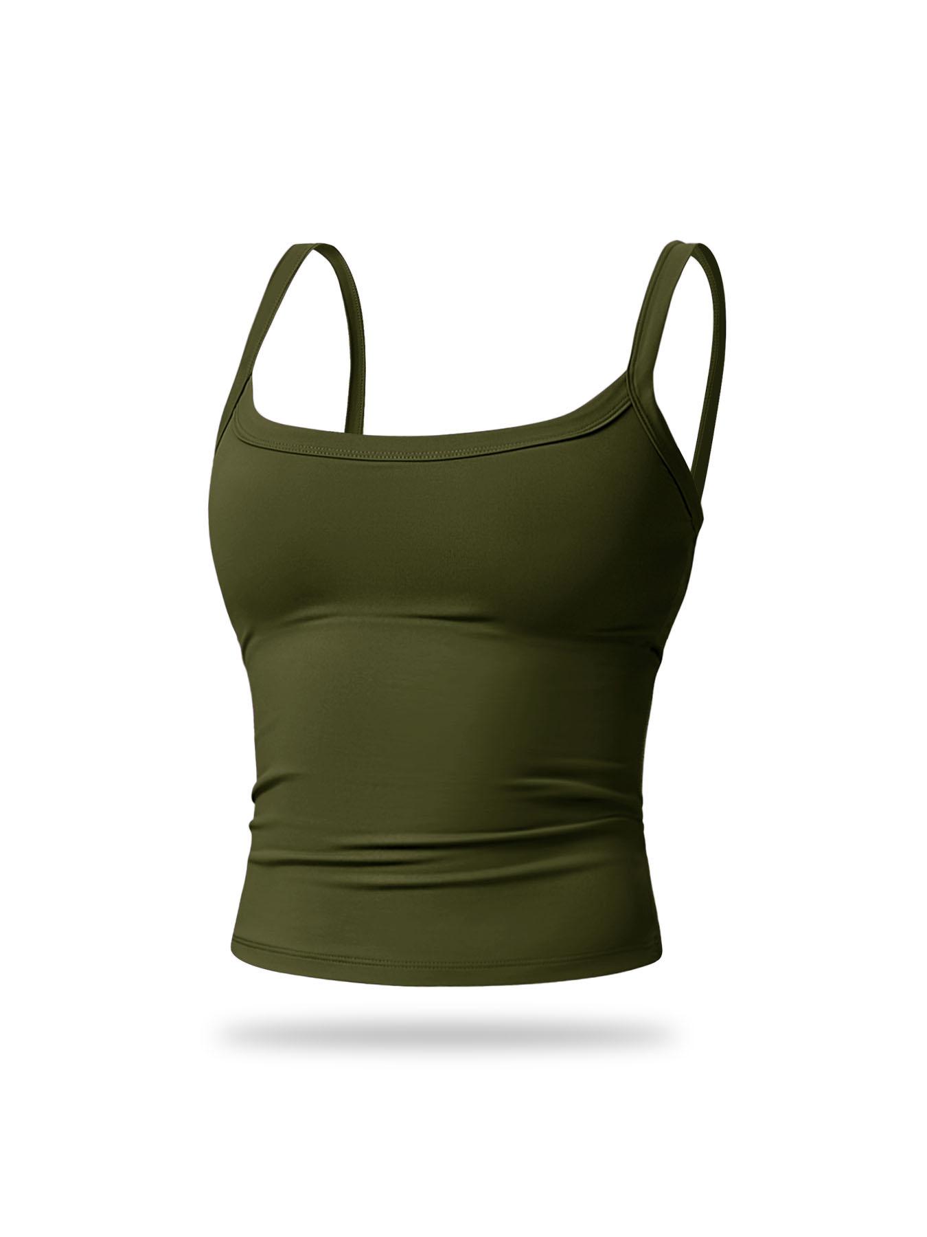 Women's Solid Color Wireless Sports Tank Top, Quick-Drying, Breathable, Comfortable Sports Vest, Ladies Sportswear for Indoor and Outdoor Wear, Workout Clothes for Women