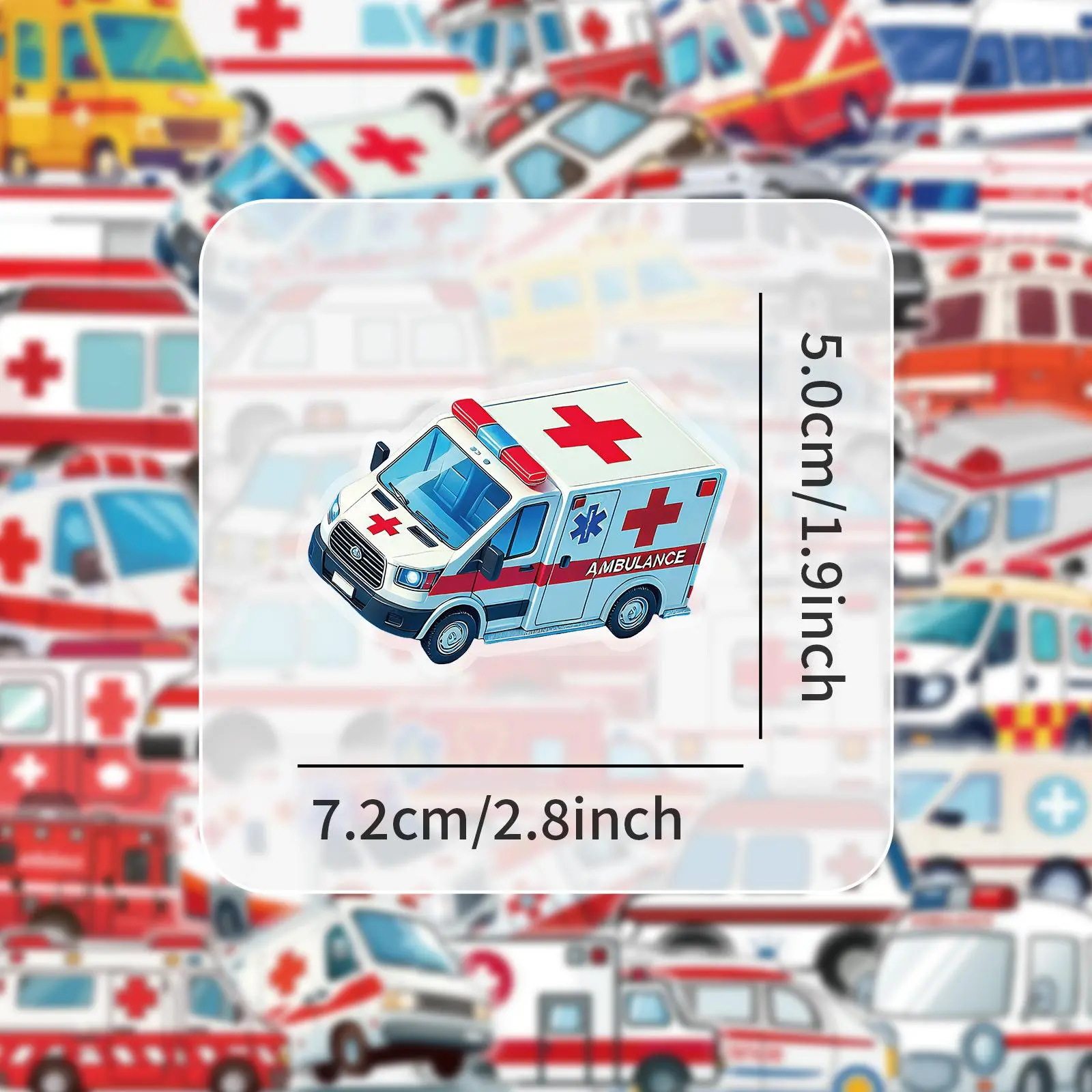 10/50Pcs Cartoon Doctor Nurse Ambulance Stickers Waterproof Graffiti for Luggage Laptop Guitar Phone Bottle Decals Kids Gift
