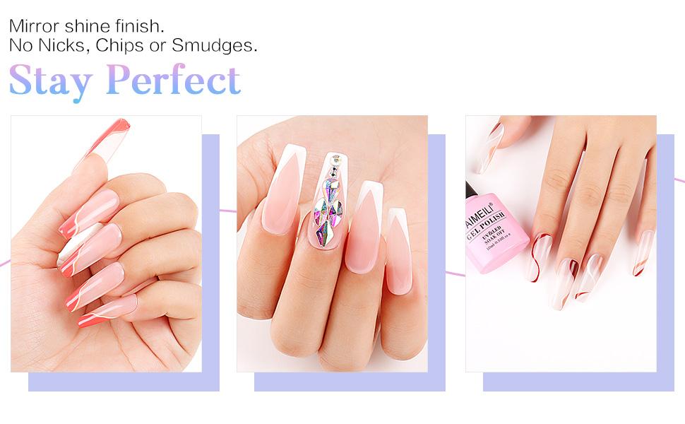 AIMEILI Fall Gel Nail Polish Set-Natural Skin Tone Nude Pink Gel Polish SET6-30