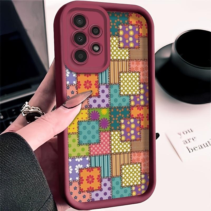 Vintage Patchwork Pattern Mobile Phone Case for Samsung Galaxy S26 S25 S24 S23 S22 S21 Fe Plus Ultra A13 A14 A15 A16 A17 A33 A34 A35 A36 A52 A53 A54 Note20 Anti-dust, Fashionable, High-end, Gift