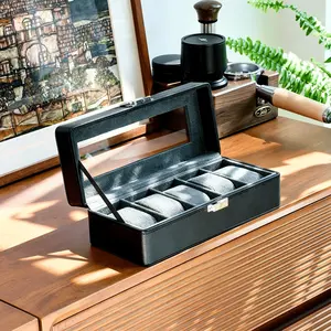 Litchi Texture Watch Storage Box, Large Capacity Watch Display Case, Ideal Gift for Gentlemen, Combines Storage and Decorative Appeal