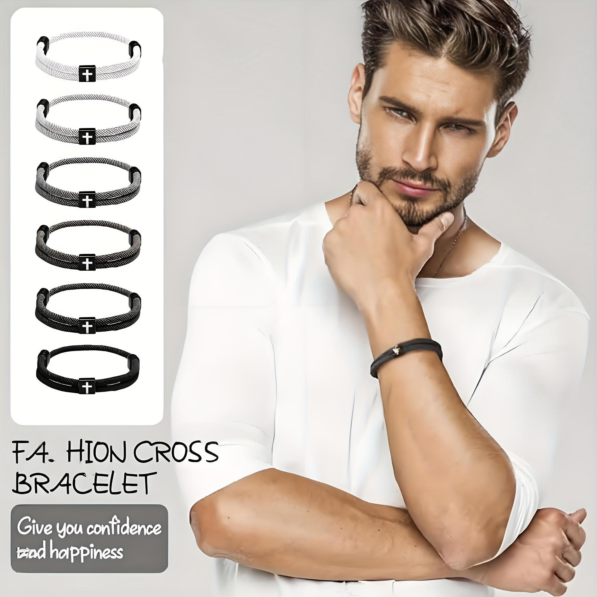 Adjustable Braided Cross-Knot Bracelet for Men Stylish Everyday Wear Ideal Birthday or Anniversary Gift for Boyfriend
