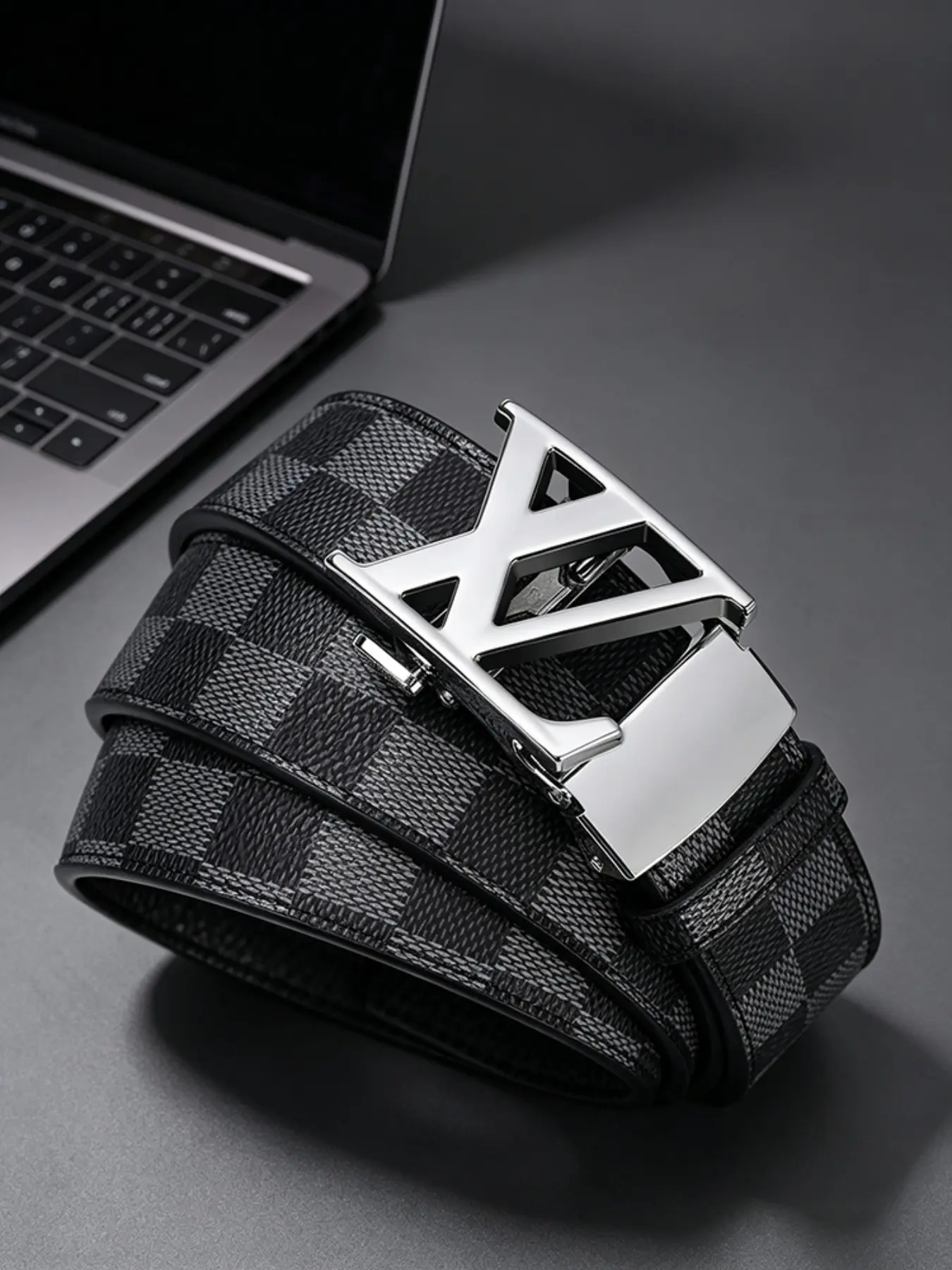 Fashion Men's Automatic Buckle Business Waist Belt, Alloy Buckle High-Quality Leather Belt, Ideal Gift for Daily and Business Wear, All Seasons