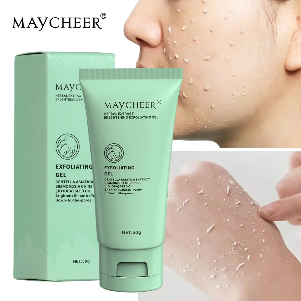 Scrub Gel Herbal Extract Brightening Shrinks Pores  Moisturizes And Brightens Skin Gifts For Women Homecoming Dresses Travel Essentials Beach Essentials Makeup Skin Care Exfoliating Scrub Gel Brighten Skin Tone Pore Clearing