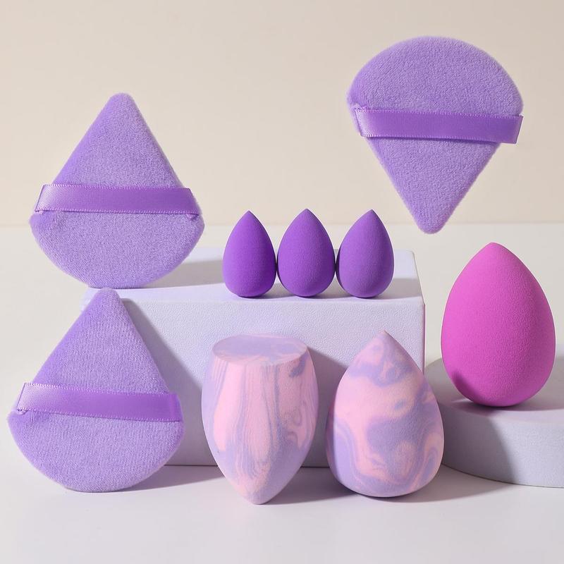 Makeup Sponge & Puff Beauty Blender Set, 9 Counts/set Versatile Powder Puffs & Beauty Blenders, Face Beauty Makeup Cosmetic Tool, Christmas Gift