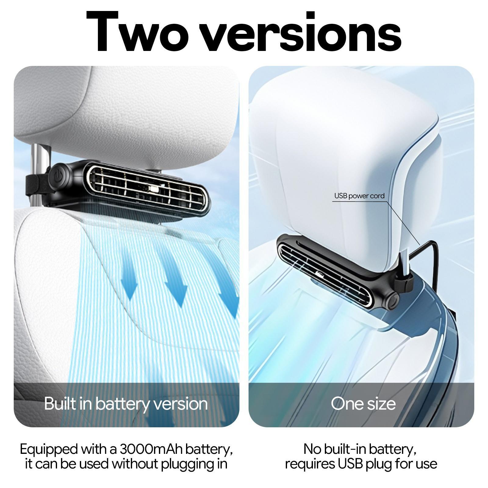 Usb Plug and Play, Car Seat Fan, Portable Wake-up Seat Cooler, Adjustable Vents, 3 Gear Wind Speed, Suitable for Most Cars, Suv, Rv, Boat, Usb Cooling Fan