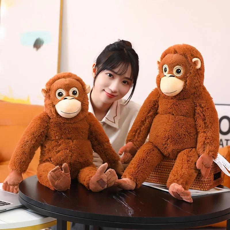 Cute Hugging Monkey Plush Toy Soft Stuffed Animal Pillow for Kids Gift