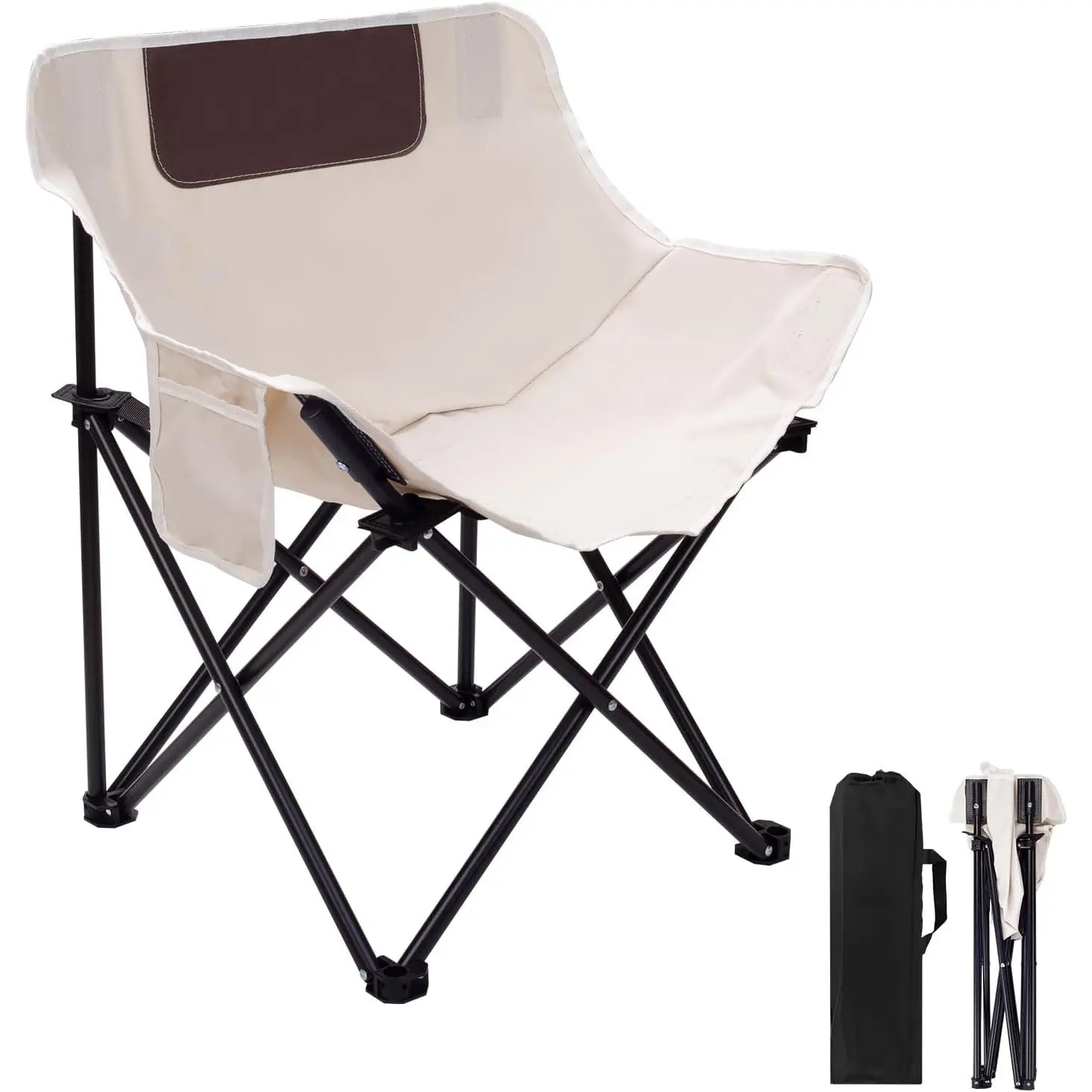 Portable Folding Chair Sauna, Fast Folding Chair with Carry Bag and Side Pocket Chairs Adults, Carry Chair Camping, Tailgates, Beach, and Sports