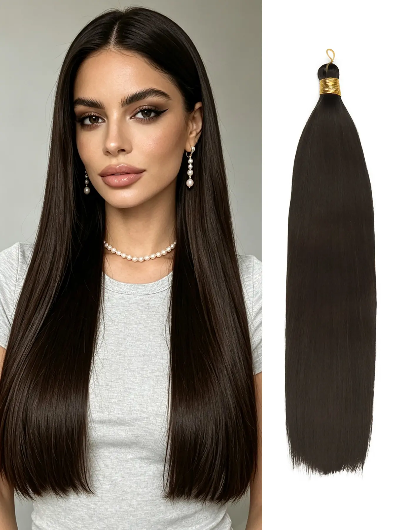 22 Inch Straight Hair Extensions 150g 1 Packs Black Straight Braiding Hair, Soft Synthetic Crochet Box Braids Hair Extension for Women Used Daily Party Cosplay Halloween And Christmas Braiding Hair