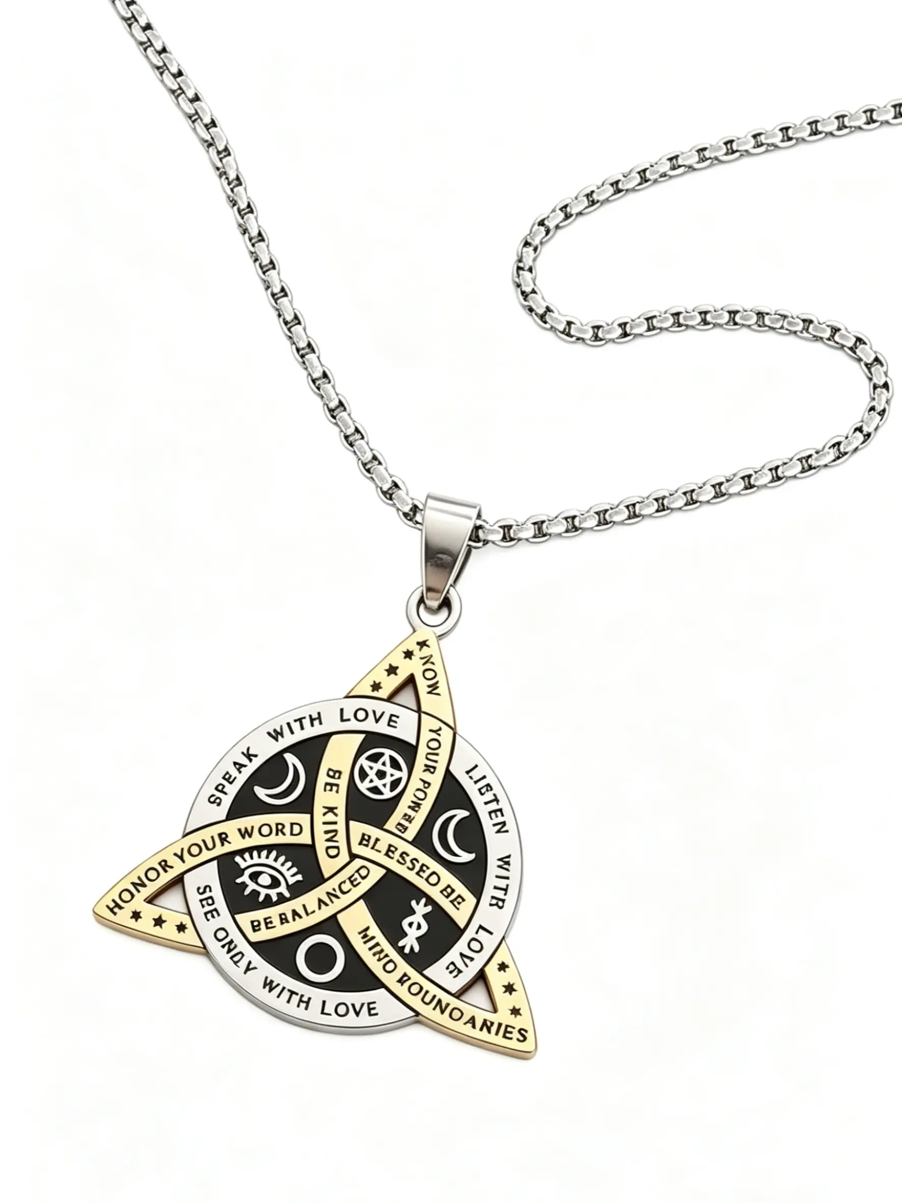 Viking Gifts for Men – Reversible Viking Necklace with Triple Goddess Triple-Loop Knot Pendant, Celtic Knot, Irish Christian Trinity Knot Pendant: A Necklace Symbolizing Strength, Protection, and Heritage