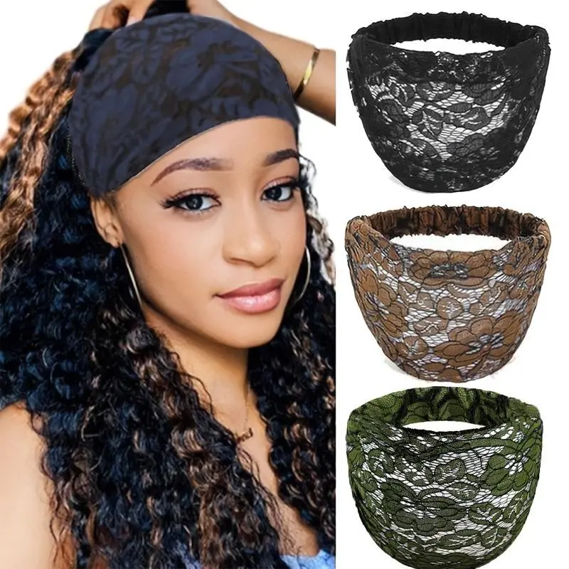 4Pcs/Pack Elegant Lace Breathable Headband, Women's Bohemian Ethnic Trendy Belt - Wide Edge Comfortable Dress Headpiece