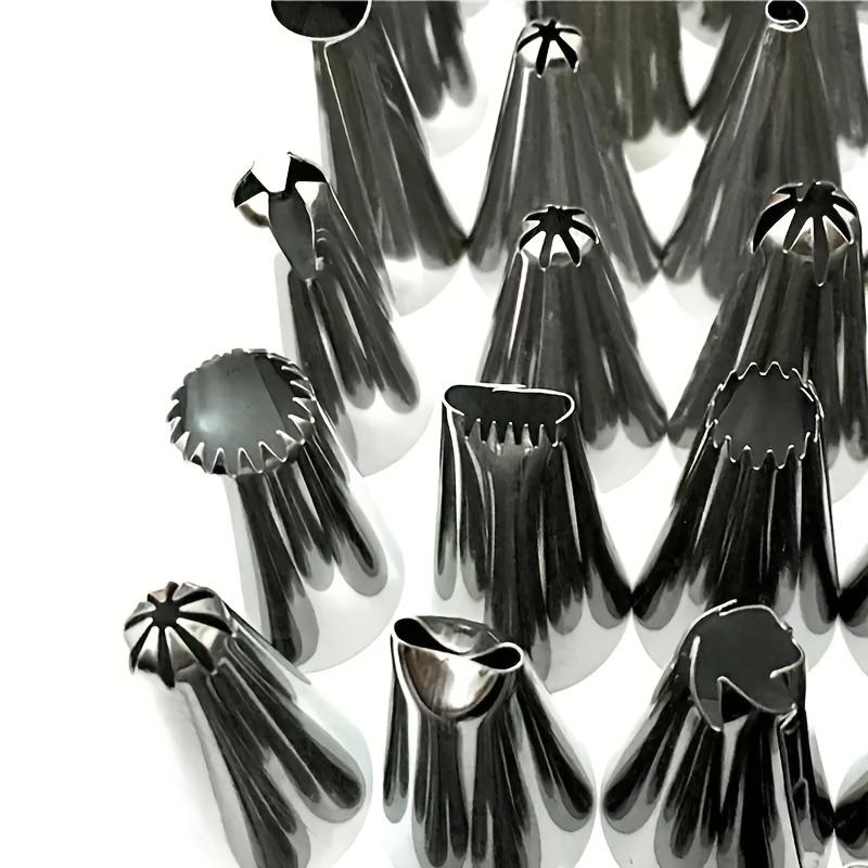 [Stainless Icing Tips] 48pcs Stainless Steel Icing and Piping Tips Set, DIY Cake Decorating Tools, Pastry Cream Nozzles for Baking, Kitchen Accessories