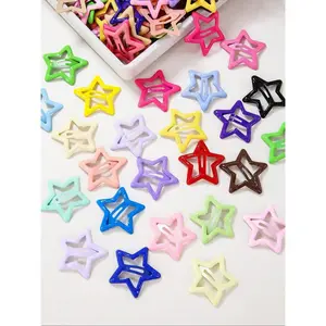 30 Piece Colorful Dopamine Set, Sparkling Star Hair Clips, Fun Hair Clips, Cute Princess Headbands, Daily Hair Accessories, School Supplies, Flat Hair Clips, Super Cute Clips