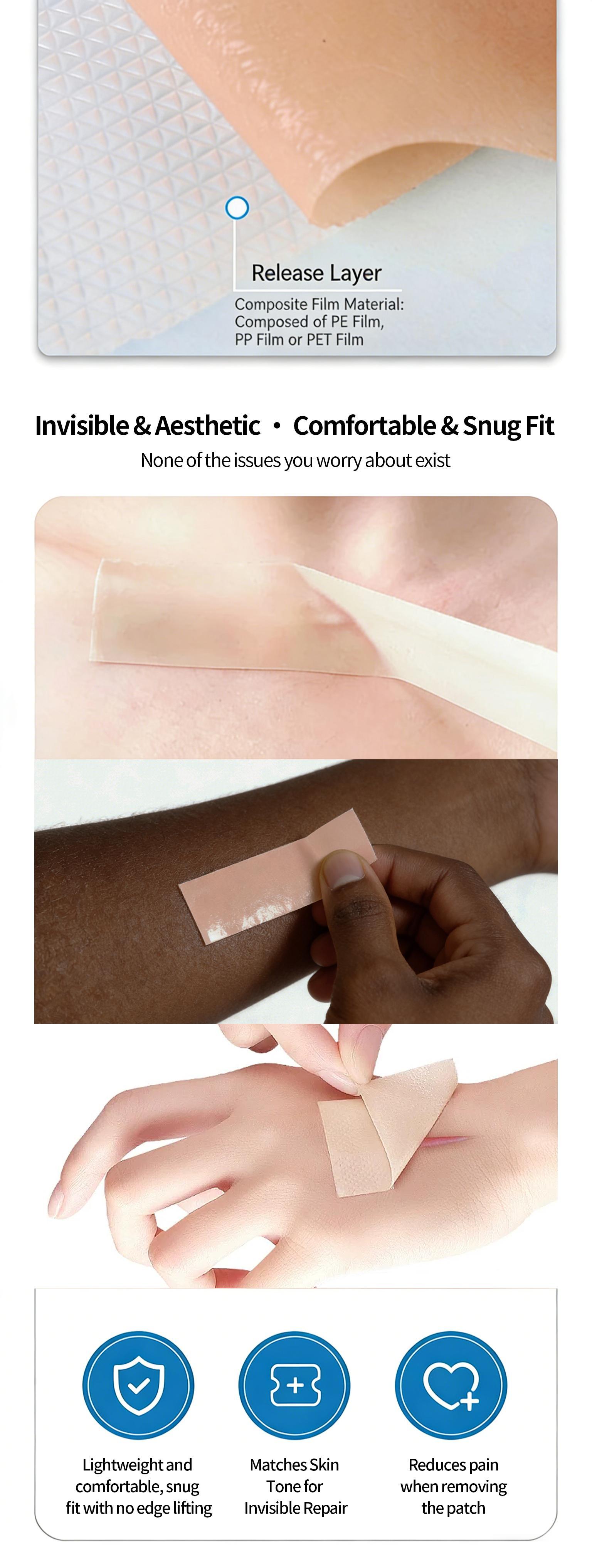 3-Piece Professional Silicone Scar Patches Surgical Scar Removal Silicone Patches Scar Removal Patches for Scar Rehabilitation Treatment