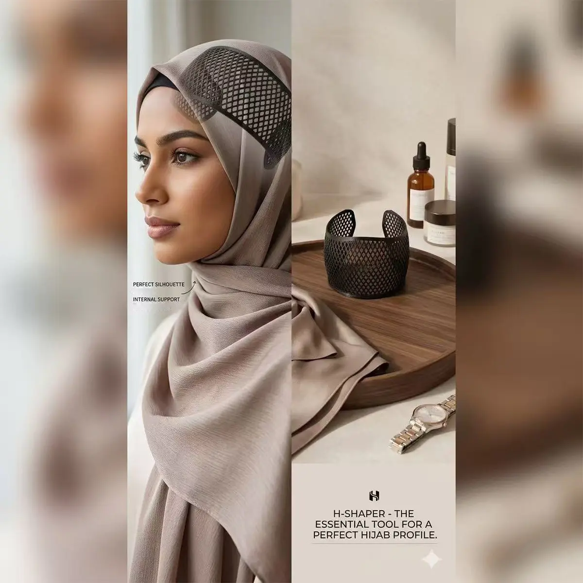 Forehead Shaping Tool, Invisible Headband Supporter, Lightweight Hollow Design, Prevents Scarf Movement, Ideal for Daily Use, Prayer, Sports, Hijab Styling Tool, For Muslim, Modesty, Hijab Undercap