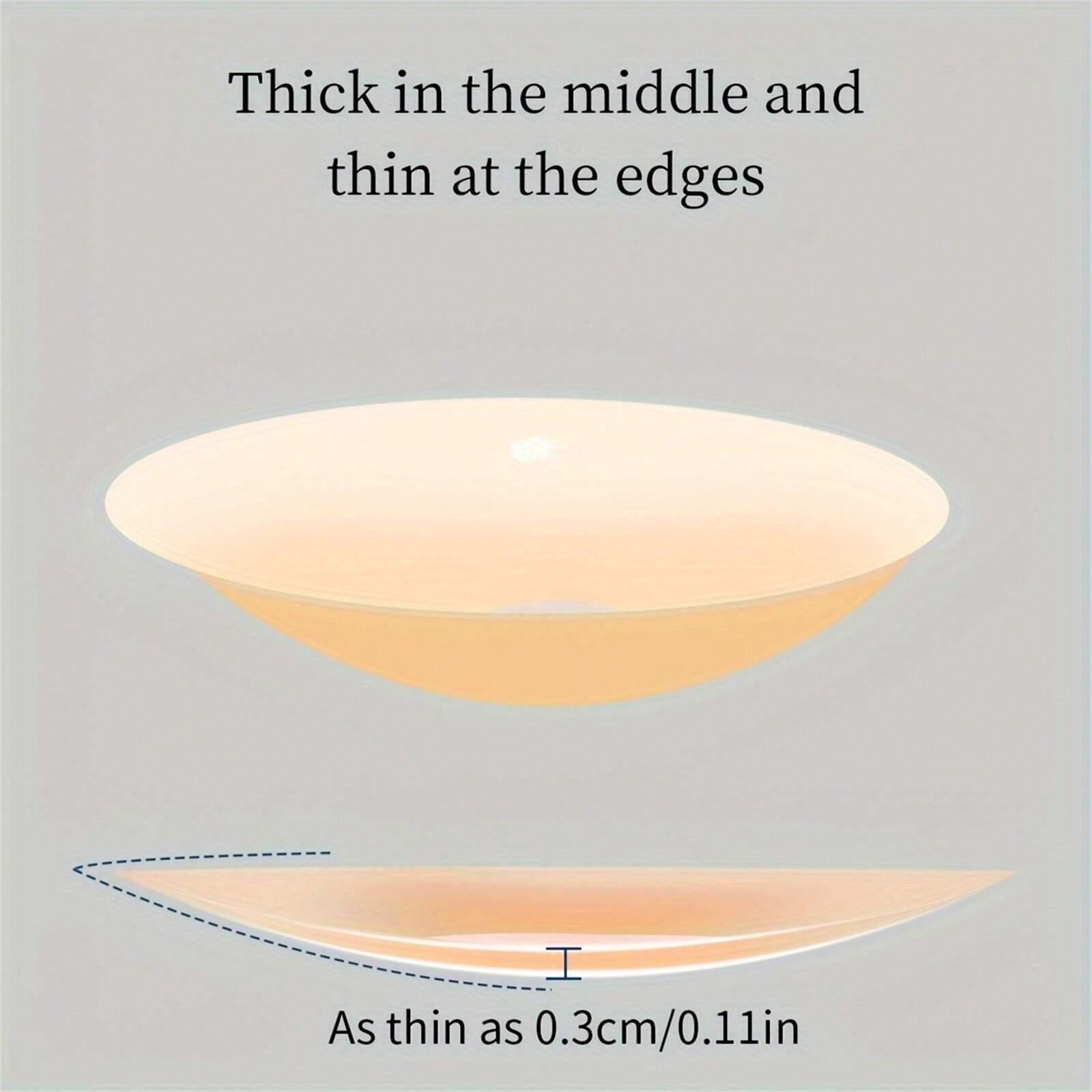 Reusable Seamless Silicone Nipple Covers - Invisible, Self-Adhesive, Anti-Convex Breast Patches For Women - Comfortable, Breathable, And Easy To Clean Bra Accessories, Strapless (2/10pcs)