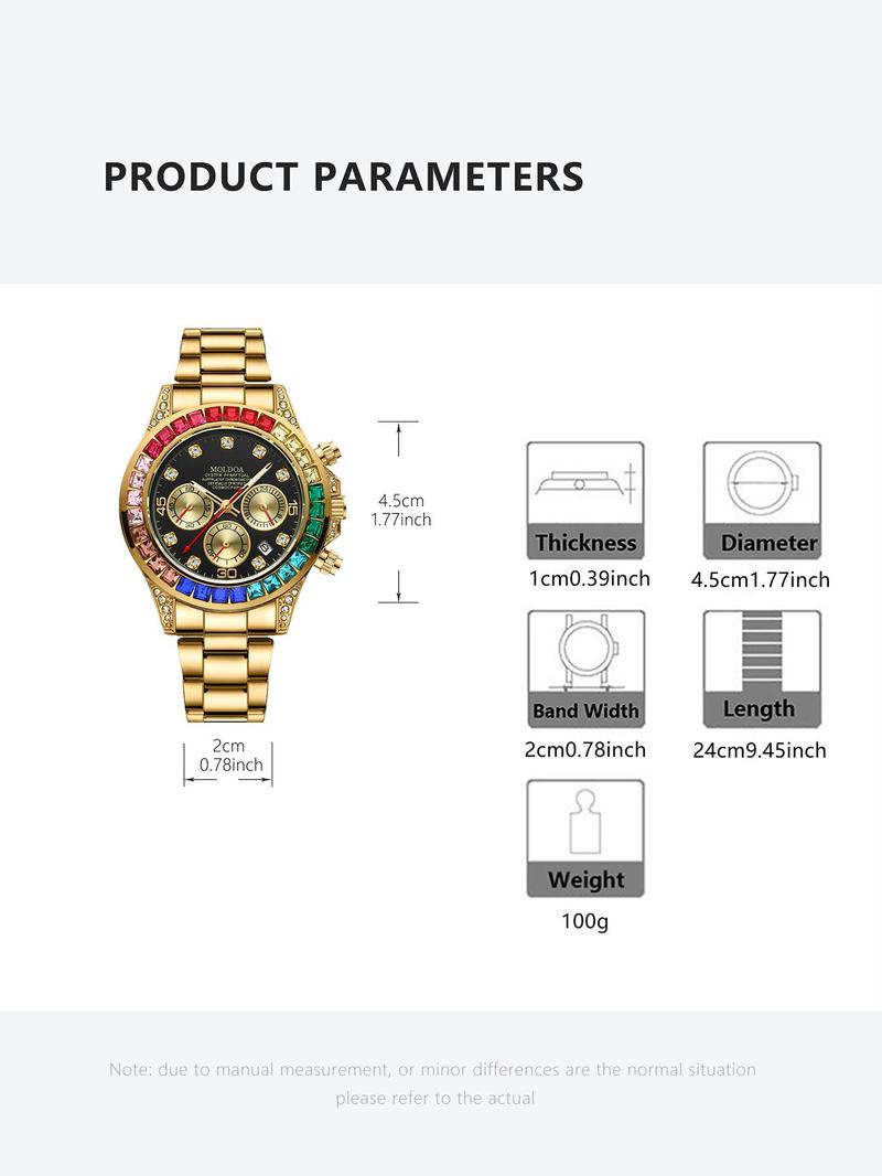 Men's Business Fashion Round Dial Analog Quartz Watch, Business Fashion Watches, Fashion Watch for Party, Daily Clothing Decor, Trendy All-match & Exquisite Watch for Birthday Gift with Box