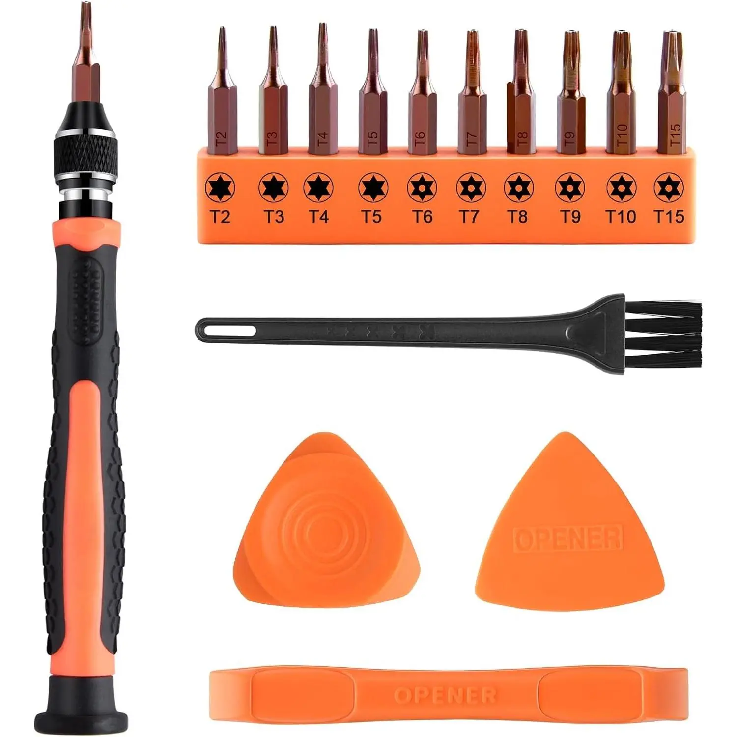 10 in 1 Torx Screwdriver Set Interchangeable Magnetic Torx Bits T2 T3 T4 T5 T6 T7 T8 T9 T10 T15 Security Screwdriver Kit for Phone Mac Computer Xbox PS4
