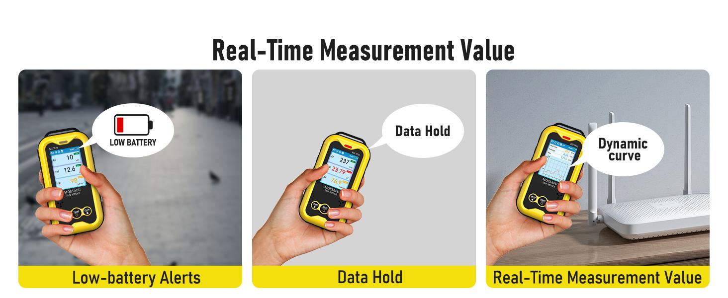 EMF Meter, Electromagnetic Radiation Detector for EF MF RF Field, Radio Frequency Monitor, Battery Reader for Ghost Hunting, BH-W01